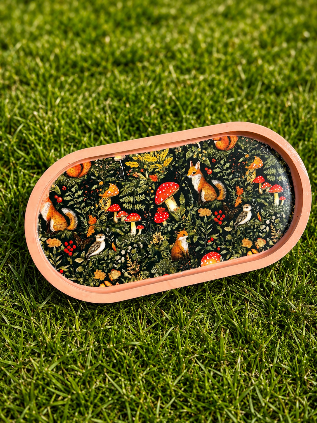 Woodland Trinket Tray – Fox & Mushroom Design