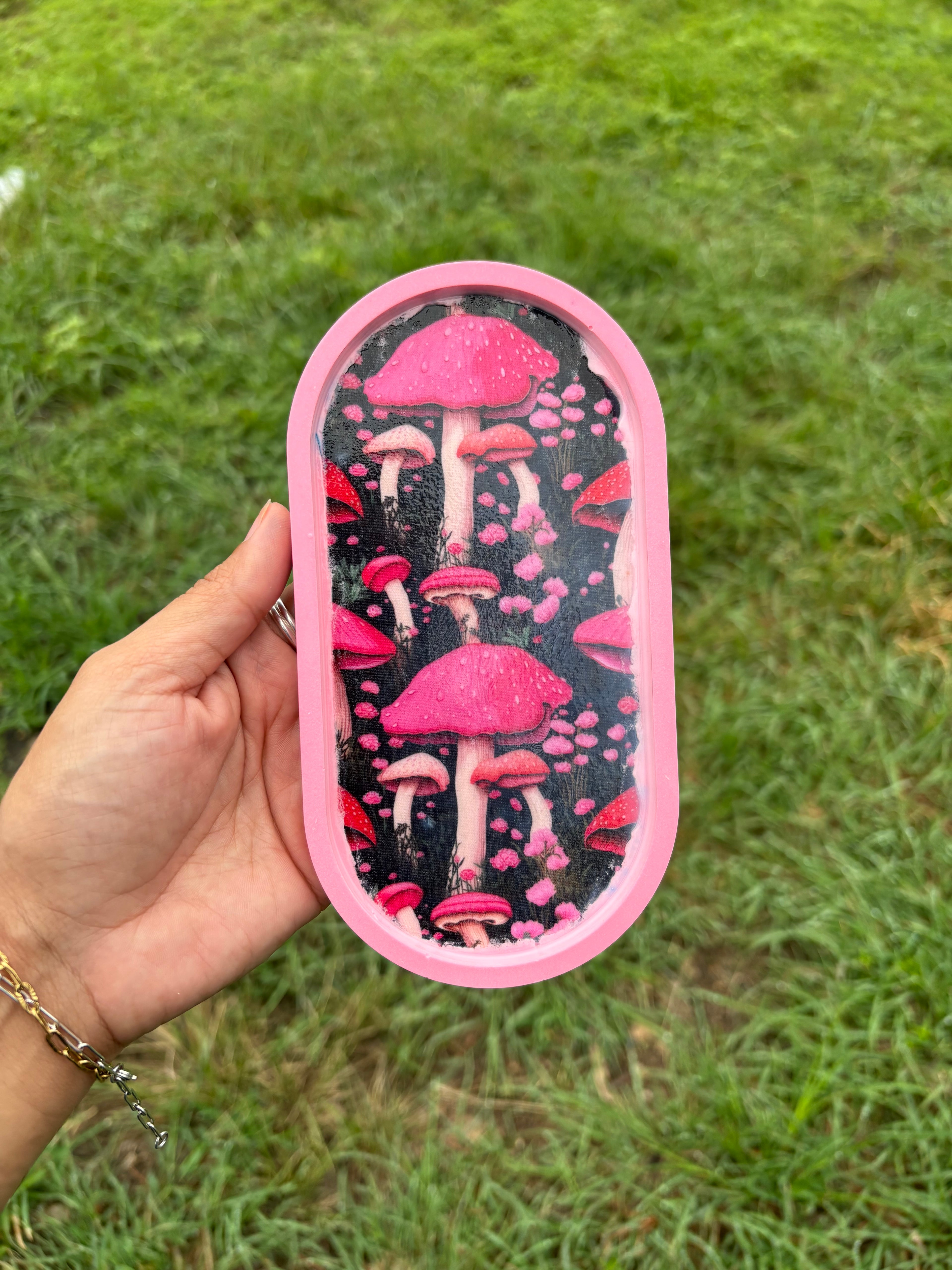 🍄 Pink Mushroom Handmade Car Coaster